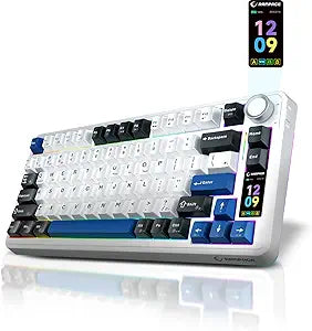 Quell Pro 75% Wireless Mechanical Gaming Keyboard â€“ Hot Swappable Pre-Lubed Switches, Creamy Typing Sound, Smart Screen & Control Knob, RGB Backlit, PBT Keycaps, Compact Keyboard for PC
