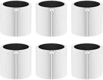 Nispira Replacement Filter Compatible with Mini Restful Air Purifier, 2-in-1 Filtration with Fine Particle Layer and Activated Carbon Layer, Easy Installation, Home Bedroom Office Use, 6 Pack