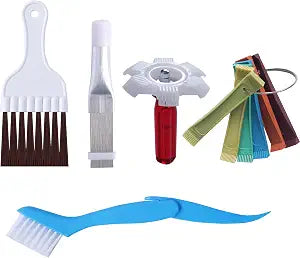 10 Pcs Air Conditioner Fin Comb Cleaner kit AC Coil Cleaning Brush 5 Different Fin Combs Condenser Fin Straightener AC Evaporator Comb Radiator Repair Clean Tool (Multicolor)