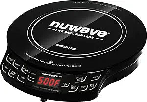 Nuwave Flex Precision Induction Cooktop, 10.25 Shatter-Proof Ceramic Glass, 6.5 Heating Coil, 45 Temps from 100F to 500F, 3 Wattage Settings 600, 900 & 1300 Watts, Black