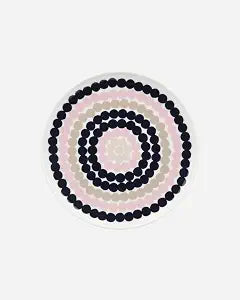 MARIMEKKO Oiva Rsymatto Dinner Plate (Beige and Pink)  Iconic Stoneware to Refine Your Kitchen Dcor  Stylish Porcelain Dinner Plates to Elevate Your Dining Experience (8-inch)