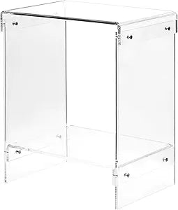 Artmaze Clear Acrylic End Table2-TierNightstand for Living Room and Bedroom,Easy Assembly,18x12 inch22 inch high