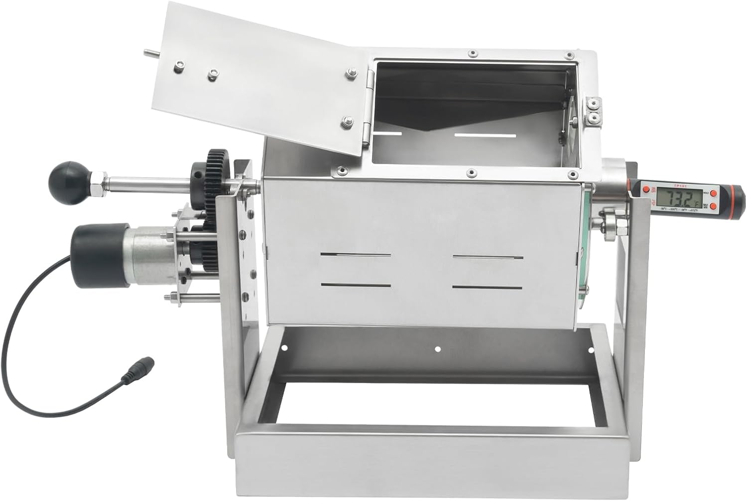 Coffee Bean Roaster Machine Stainless Steel Electric Coffee Roaster with Adjustable Speed for Peanuts, Nuts, Home Commercial Use (0.66-2.65 lbs)