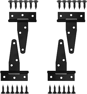 T Strap Hinges Heavy Duty, Shed Door Gate Hinges(Black)