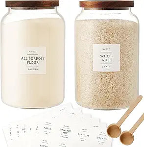 CZSZYGHBAO 2 PCS Large Glass Jar with Airtight Lid, Glass Food Storage Jars for Tea,Spice,Cereal, Egg,Flour,Coffee and More(1 gallon/4000 ml)