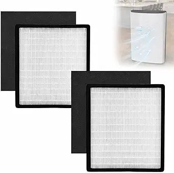 Gekufa Replacement Filter D Compatible with Idylis IAF-H-100D, IAP-10-280, 1AP10280, AC-2118, AC-2123 for Idylis Air Purifiers Include 2 Filters & 2 Carbon Filters