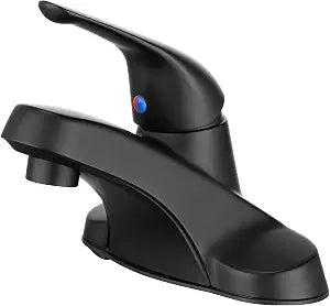Matte Black 4 Inch 3 Hole Centerset Bathroom Sink Faucet with Drain