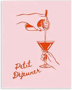 Pouring Brunch Cocktail Graphic, 11 x 14 Inch Mounted Print on Wall Plaque
