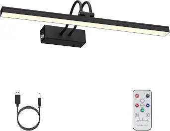 Wireless Wall Picture Light Rechargeable, 16", Black