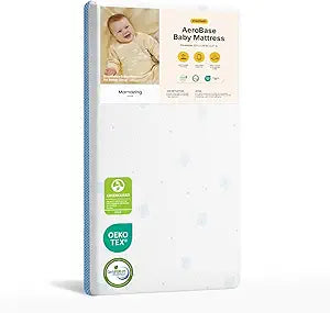 MAMAZING Aerobase Baby Crib and Toddler Mattress 52" L x 28" W, 2-Stage Breathable Mattress, Non-Toxic, Waterproof Liner, Machine-Washable Cover, Fits Standard Baby Crib & Toddler Bed