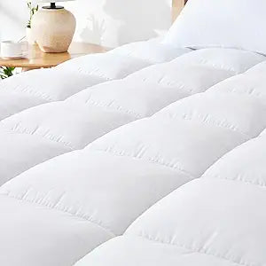 EGOHOME Queen Mattress Topper for Back Pain Relief, Comfort Pillow Top Mattress Pad Make Mattress Soften, Washable Mattress Pad with Deep Pockets up to 21 inch