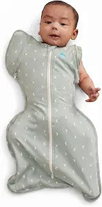 Love to Dream Swaddle Up Transition Bag Original, Cotton Sleep Bag, 1.0 TOG, Arms Up Position, 20-24C Cotton, Large (19-24 lbs), Moon Olive