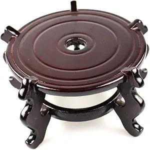 Feng Shui Chinese Wooden Fishbowl Planter Display Stand (6 Inch)