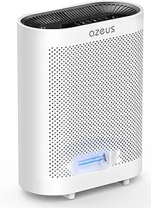 AZEUS True HEPA Air Purifier for Large Rooms, 5-in-1 Filter, Traps Particles down to 0.3 Microns, Centrifugal Fan High Speed, Auto Sensor, Quiet Sleep, for Home Office Bedroom Pets GL-FS32