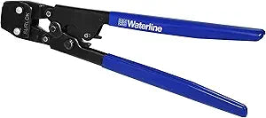 Waterline 3/8" to 1" Ratcheting Crimper for PEX Rings - Pro Grade Crimp Tool with Powerful Grip, Stainless Steel | Cinch Style Ratchet Crimping Tool | Plumbing Copper Band Crimper for Work Home Repair
