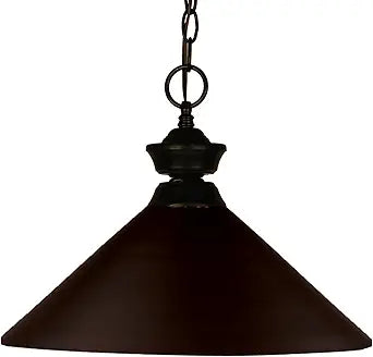 Z-Lite 100701BRZ-MBRZ Shooter One Light Pendant, Steel Frame, Bronze Finish and Bronze Shade of Metal Material, Medium