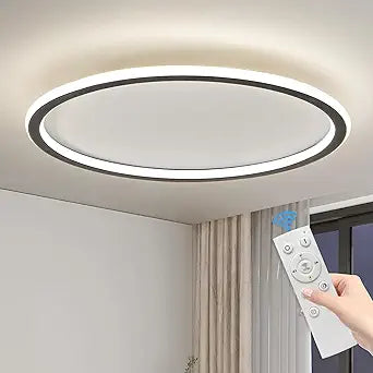 15.7 Inch Flush Mount Ceiling Light, 40-60W Round LED Ceiling Light Fixtures, Thin Modern Ceiling Lamp, Close to Ceiling Lights for Bedroom, Kitchen, Living Room, 3 Color Temperature Selectable