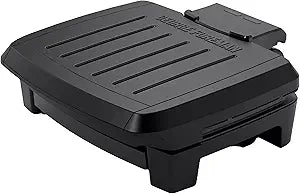 George Foreman Fully Submersible Grill, NEW Dishwasher Safe, Wash the Entire Grill, Easy-to-Clean Nonstick, Black/Grey