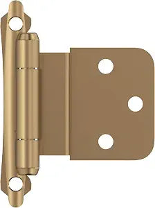 Amerock 1 Pair 3/8" Inset Champagne Bronze Self-Closing Face Mount Hinge