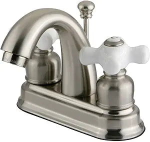 Kingston Brass KB5618PX Restoration 4-Inch Centerset Lavatory Faucet, Brushed Nickel