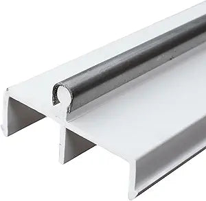 CWH Premium American Made Vinyl Sliding Door Track  6ft, (72"), 1 Pack - Sliding Door Replacement Track, Bottom Rail and Rail Cover for Glass Patio Doors, with Heavy Duty Stainless Steel Cover