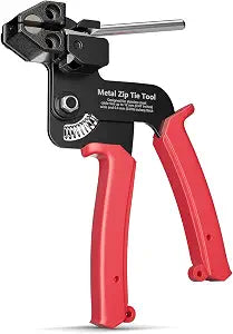 Metal Zip Tie Tool, Stainless Steel Cable Tie Gun, Red