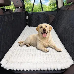 Dog Car Seat Cover 2 Piece Seat Waterproof Hammock and White Cover,Scratch Proof Nonslip Back Seat Pet Bed Mat for Travel Durable Soft Back Seat Covers for Cars Trucks and SUVs ( 23.6 x 51 )