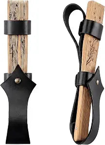 Leather Black Rave Fan Holder Renaissance Ren Fair Fan Holder