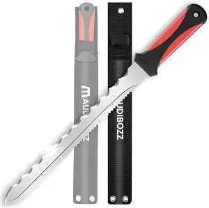 Insulation Knife - Sod Cutter Knife: stainless steel 11.14-Inch sharp blade, double side utility Lawn Repair Saw with Nylon Sheath