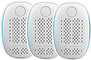 Air Ionizers HEPA Filter/Plug In Air Purifier for Home, Negative Ion Filtration System for Bathroom,Bedroom, Office, Kitchen, Mini Air Cleaner, Portable Air Filter (White) (3)