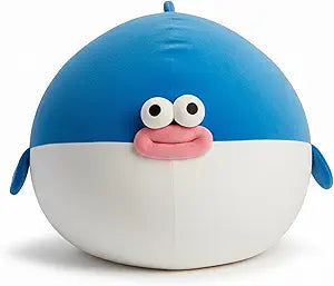 Kids Bean Bag Chair Cover Stuffed Animals Storage - Soft Plush Washable Pufferfish Bean Bag Chair for Boys & Girls, XLarge Toy Storage Organizer Blue Fat Fish Cover Only Without Filling