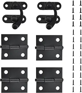 Antique Vintage Black Right Latch Hook and Hinge with Matching Screws