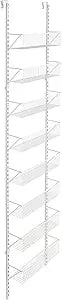 ClosetMaid 97535 Wall or Door Adjustable (8) Basket Organizer, 6.614-Inch D x 77.165-Inch H x 17.992-Inch W, White