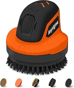 Electric Grill Brush for Outdoor Grill- 4 Replaceable Heads, 3000mAh IPX7 Waterproof BBQ Cleaning Scrubber for Kitchen & Car & Bathroom - Ideal Mothers for Grill Lovers, Dad, Mom