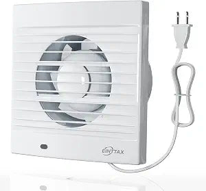 4 Inch Wall Mount Bathroom Exhaust Fan, Plug in Wall Exhaust Fan, 12W 77 CFM Bathroom Window Fan with Backdraft Damper for Kitchen, Garage, Office, 34 dB, White