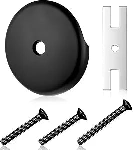 Universal Bathtub Drain One Hole Overflow Faceplate, Stainless Steel Single Hole Bathtub Overflow Drain Cover, Single-Holes Bath Tub-Drain Overflows-Plate with Matching Screws (Matte Black)