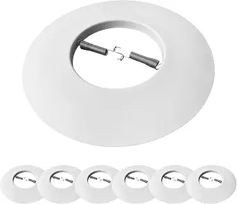 PROCURU [6-Pack] 6" Open Metal Ring Trim for Recessed Can Lights - for BR30, PAR30, LED, Incandescent, CFL, Halogen (White (6-Pack))