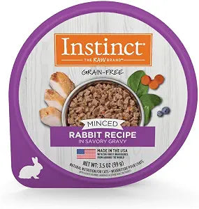 Instinct Original Minced Cups, Wet Cat Food, Rabbit, 3.5 oz (12 Count)