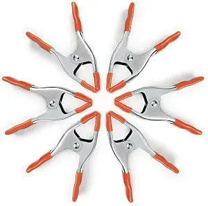 PONY 6-Pack 6" Heavy Duty Spring Clamp Set, Squeezed Metal Spring Clip
