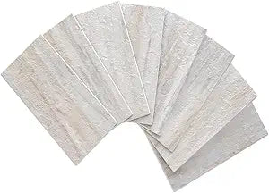 AULIGET 100-Piece Beige Slate Peel and Stick Backsplash Wall Tiles, 3" x 6" PVC Faux Stone Stick on Tile for Backsplash Kitchen, Bathroom, Laundry Room, Camper, Fireplace