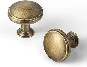 Goo-Ki 12 Pack Cabinet Knobs Brass Bronze Drawer Knobs Zinc Alloy Kitchen Hardware - Brushed Bronze Single Hole/Screw Cabinet Pulls Dresser Handles