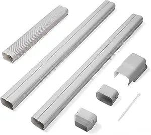 TURBRO 4ΓΓ W ├ 7.5Γ L Decorative PVC Line Cover Kit for Mini Split and Central Air Conditioners, AC Heat Pumps Systems