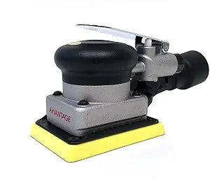 AirVANTAGE Industrial-Grade Orbital Pneumatic 3" x 4" Jitterbug Air Sheet Sander With 1" Diameter Central-Vacuum, 1/4 in. NPT Air Inlet (CV: Hook & Loop)