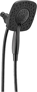 Delta 4-Setting In2ition 2-in-1 Dual Shower Head with HandHeld Spray, Matte Black Detachable Shower Head with Hose, Showerhead, 1.75 GPM Flow Rate, Matte Black 58498-BL