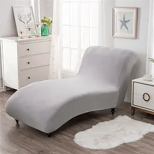 Chaise Lounge Cover Elasticity Chaise Longue Slipcover Luxury Chaise Chair Covers for Living Room Indoor Furniture Cover Slipcovers for Chaise Lounge Ultra Soft Machine Washable (Brown)