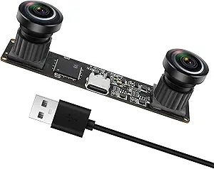 MMlove USB Stereo Camera Module 1200P 60FPS Global Shutter USB Webcam with Synchronous Dual Lens,600P 120FPS High Speed 3D Webcam 112Â° Wide Angle Lightburn Camera for VR,PC/Laptop/Raspberry Pi