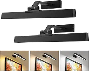 Afyuol Picture Lights for Wall, Battery Operated Gallery Light 16in for Paintings CCT Dimmable Recharging Battery Wall Lamp with Remote Control for Living Room Dartboard Art Bathroom 2PCS