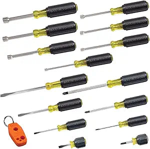 Klein Tools 80021 Tool Set, Screwdriver and Nut Driver Tool Kit with Assorted Tips, Magnetizer / De-Magnetizer, 16-Piece, Home Improvement
