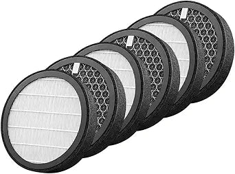 NISPIRA MB-032 Replacement Filters Compatible with TDBYWAE MB-032 Air Purifier, 3-Stage Activated Carbon & True HEPA Filter for Pets, Smoke, Odor & Dust, 6 Pack
