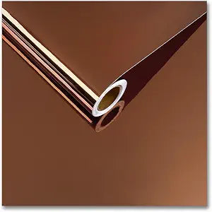 CRE8TIVE Metallic Brown Mirror Sheet Vinyl Reflective Self Adhesive Mirror Contact Paper Peel and Stick Mirror Wallpaper 12"x80" Non Glass Flexible Chrome Mirror Sticker for Crafts Walls Furniture Car